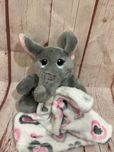 Little Beginnings Security Blanket Lovey 12” Elephant Plush Heart Boy Girl Baby - £11.78 GBP