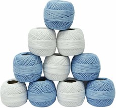 Crochet Cotton Thread Mercerized Yarn Embroidery Knitting Sewing Thread 10 Ball - £13.60 GBP