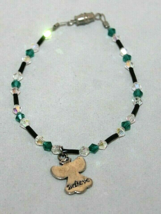 Angel Charm FASHION BRACELET BLACK, CLEAR &amp; GREEN with Barrel CLOSURE 8&quot;... - $6.77