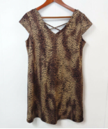 Nanette Lepore WM 4 Cheetah Print Cap Sleeve Loose Sheath Mini Dress Cap... - $24.18