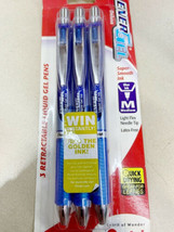 NEW Pentel 3-PACK EnerGel Deluxe Medium Needle Tip BLUE Ink Pens left ha... - $9.65