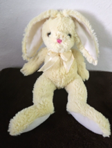 Hobby Lobby Easter Bunny Rabbit Yellow White Plush Stuffed Animal Pink Nose - £12.44 GBP