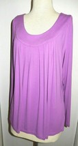 LANE BRYANT Lavender Pleated Pullover Blouse Shirt Top Women&#39;s 14/16 - £8.78 GBP