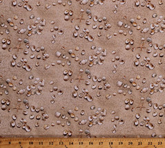 Sand Seashells Starfish Beach Summer Landscape Cotton Fabric Print BTY D578.39 - £9.33 GBP
