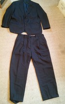 Mens Black Pinstripe Dress Pants Slacks 38x31 - $9.99