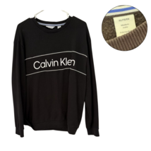 Calvin Klein Men’s XL Black Logo Sweatshirt Crewneck Pullover Long Sleeve - $24.74
