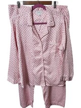 Miss Elaine Two Pieces Pajamas Set  XL Pink Paisley Print Satin  - £19.89 GBP