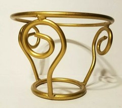 Gold tone Metal Spiral Style Glass bowl/Candle/Potpourri Holder or Plant Stand - $16.95