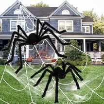 200&#39;&#39; Spider Web Halloween Decorations with 2 PCS Giant Spider Decorations - £16.97 GBP