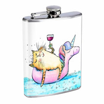 Cat Wine Em1 Flask 8oz Stainless Steel Hip Drinking Whiskey - £11.80 GBP