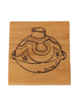 The Artist Stamps Rubber Wood Mount Pot Pottery Water Jug Vase Southwest Craft - £3.15 GBP