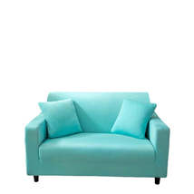 Anyhouz 2 Seater Sofa Cover Plain Blue Style and Protection For Living Room Sofa - £36.89 GBP