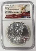 2016 Argent American Eagle Classé Par NGC Comme MS-70 Premier Versions - $120.05