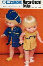 Vintage Crochet pattern for Dolls 12 inch dolls. Coats 1088. PDF - $2.15