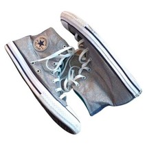 Converse Chuck Taylor All Star High Top Silver Sparkle Sneakers Women’s Size 6 - £29.70 GBP