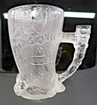 McDonalds Flintstones Glass Mug Frosted Mammoth RocDonalds 1993 Vintage - £7.61 GBP