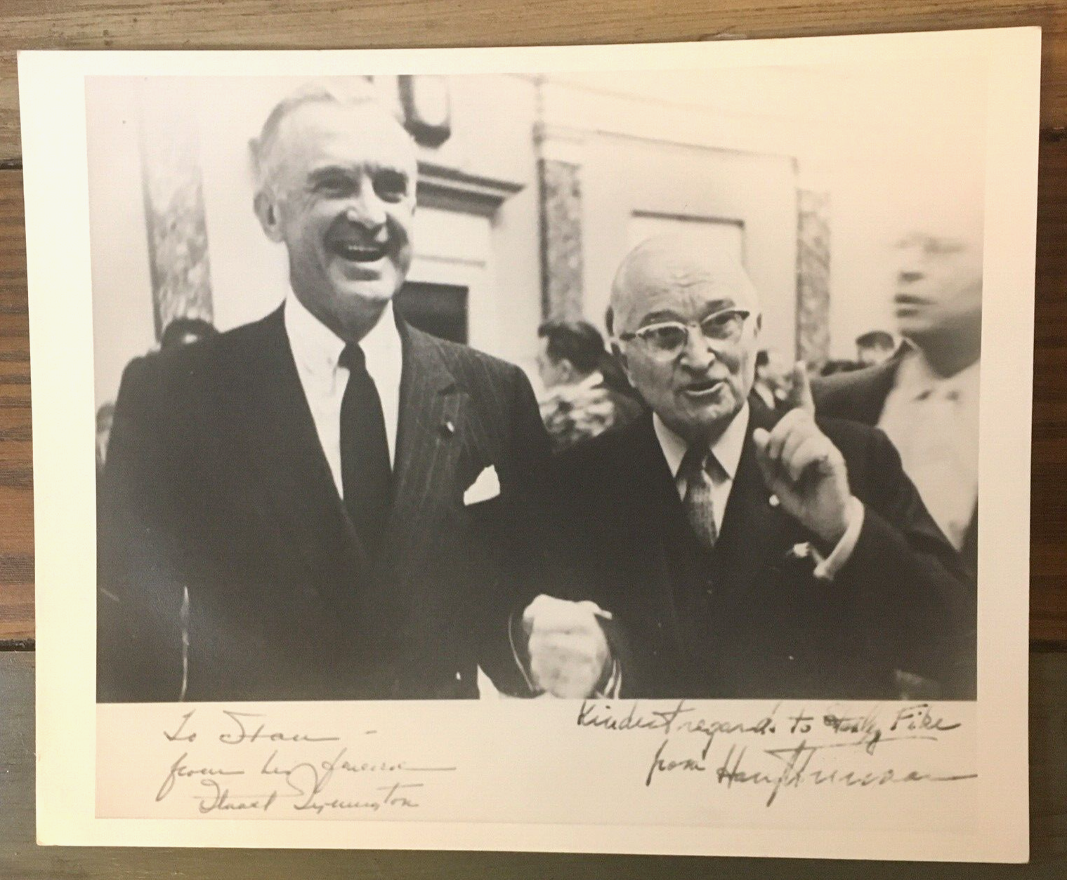 Primary image for President Harry Truman Senator Stuart Symington 10x8 Card Stock Photo Photocopy