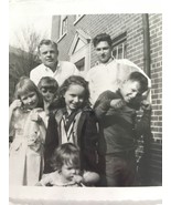 Old Found Photo Family Portrait 1950s Downtown Dayton Ohio Happy Kids Br... - £6.76 GBP