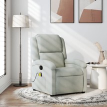 Massage Recliner Chair Light Gray Velvet, Metal, Plywood Medium - $7,468.30 MXN