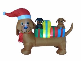 4 Foot Long Christmas Inflatable Dog Puppy Pet Air Blown Outdoor Yard Decoration - £44.22 GBP