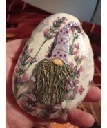 Lavender Fields Gnome Mixed Media Rock Gifts Friends Decor Shelf Office ... - $9.99