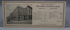 Vintage Rapport Sur État De Premier National Banque Scottdale Pennsylvan... - $57.41