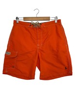 Polo Ralph Lauren Swim Shorts Mens Medium Orange Classic Pony Trunks Lin... - $41.66 CAD