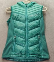 Free Country Puffer Vest Girl Medium Turquoise Polyester Hooded Pockets ... - $23.04