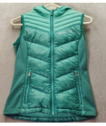Free Country Puffer Vest Girl Medium Turquoise Polyester Hooded Pockets ... - $23.04