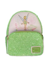 Loungefly Disney Tinkerbell Green Sequin Mini Backpack NWT Pixie Dust Fairy - £111.90 GBP