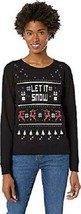 Holiday CHRISTMAS Sweater - Let it Snow - Black &amp; Silver - Medium M - £27.93 GBP