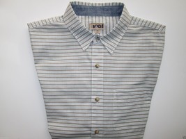1901 Striped boneless Collar Long Sleeve Men’s Casual Sport Shirt M  - $32.29