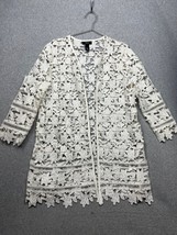 Alfani Open Lace Cardigan Petites Size L Tunic Cottagecore Gannycore Boho Vaca - £19.54 GBP