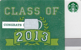 Starbucks 2013 Congrats Class Of 2013 Collectible Gift Card New No Value - £2.35 GBP