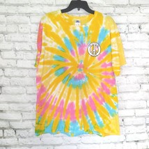 Colortone Shirt Men XL Yellow Tie Dye Surfside Loco Peace Sign Graphic C... - $15.99