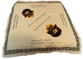 Vintage Smokey the Bear Bandana Cream/Green/Brown 20&quot; - £15.09 GBP