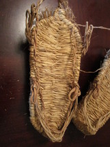 Antique 1900s large  rice straw sandals, 10&quot; x 4&quot; [japbx] - $123.75