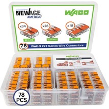 Wago 221 Series 78Pc Compact Splicing Wire Connectors Assortment Pack | ... - £36.73 GBP