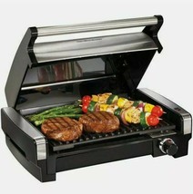 Electric Indoor Grill Stainless Steel Smokeless Portable BBQ Countertop Cooking - £45.54 GBP