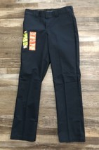 Dickies Mens 33x32 Navy Blue Slim Fit Tapered Leg Work Pants New with Tags - $20.30