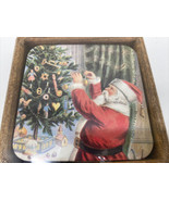 Vintage Santa yesterboard home collection 6 cork backed coasters In Hold... - $7.49