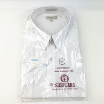 Sheplers Pearl Snap Shirt XL Short Sleeve White 17.5 Rockabilly NOS New ... - £27.43 GBP
