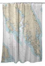 Betsy Drake Leonardtown, MD Nautical Map Shower Curtain - £85.68 GBP