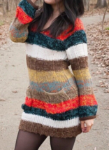 Ashley By 26 International Women&#39;s Multicolor Striped Sweater Dress Size Large - £10.29 GBP