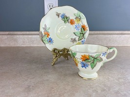 Foley Fine Bone China # VL777 Painted Flora Tea Cup And Saucer Set - $14.74