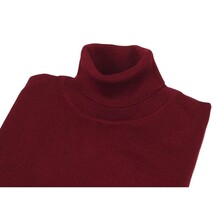 Men PRINCELY Italian Wool Blend Turtle Neck Pullover Slim 84001-80 Dark Red 121 image 3