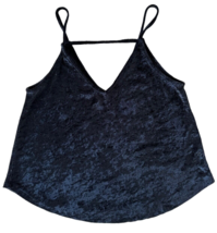 American Eagle AEO First Essentials Women&#39;s Velvet Tank Top V-Neck Size S Black - £7.90 GBP