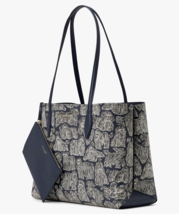 Kate Spade All Day Show Dogs Large Tote + Pouch Navy Bag Purse KB145 NWT $248 FS - £97.62 GBP