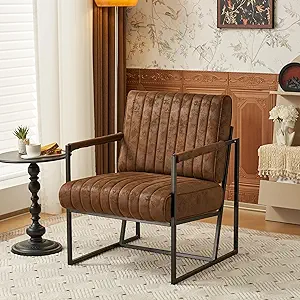 Accent Chair - Living Room Chairs Vintage Leath-Aire Leather Oversized A... - $203.99