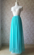 Water Blue Full Tulle Skirts Custom Plus Size Bridesmaid Tulle Skirts image 2